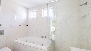 Shower, jetted tub