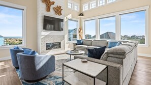 TV, fireplace, video games, DVD player