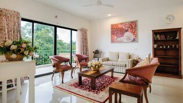 Tequila Sunset Oceanview 2BHK White | Desk, laptop workspace, free WiFi, bed sheets