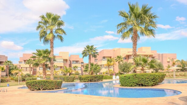 Outdoor pool - Luxury 2BD in Prestigia Jade  : Pool & Golf View (Marrakech)