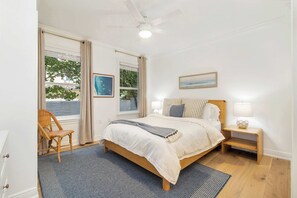 1 bedroom, desk, iron/ironing board, travel cot