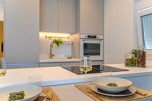 Fridge, microwave, electric kettle, highchair
