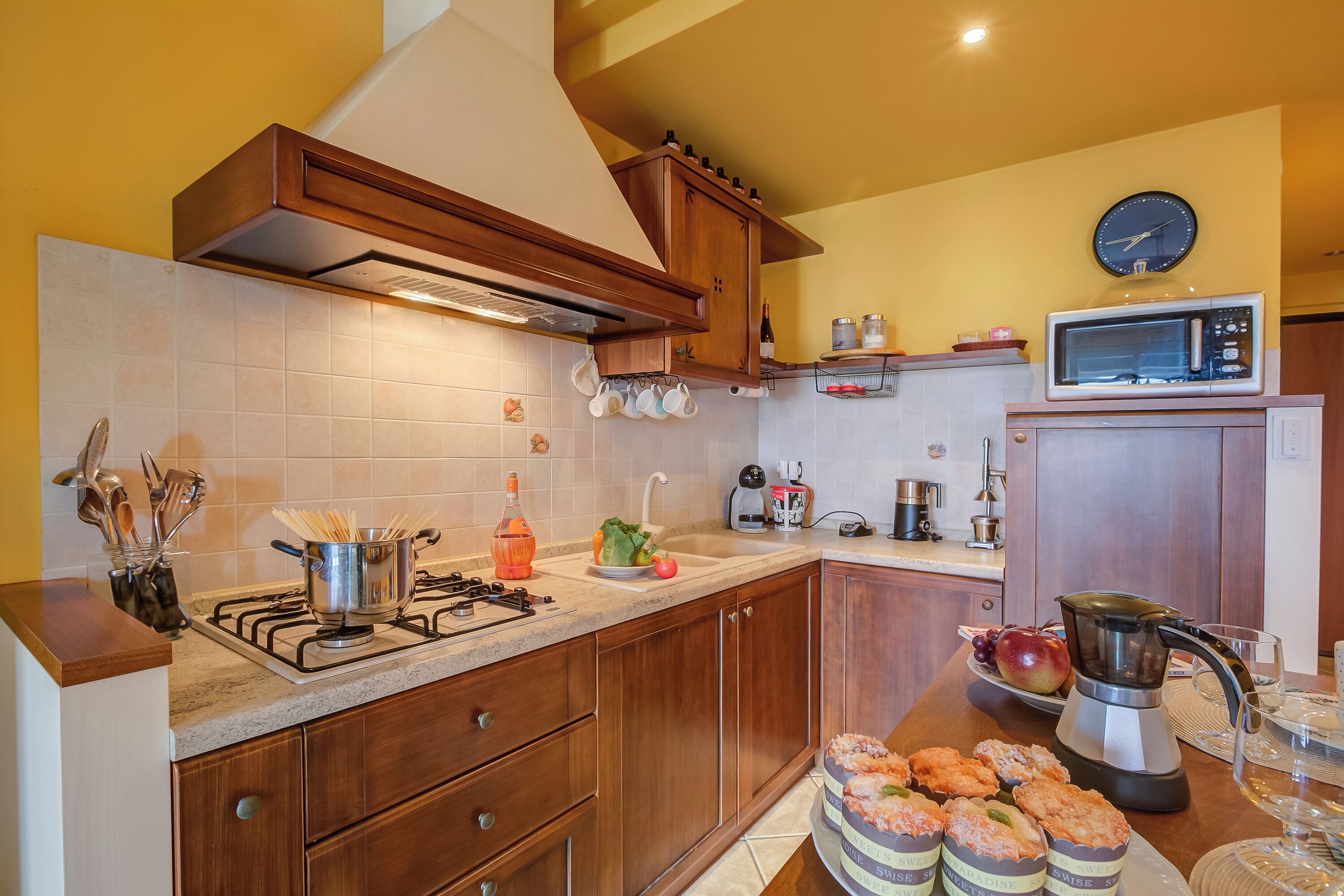 Standard Apartment, Multiple Bedrooms, Mountainside (Alice Suite Terrace, lake view & Park) | Private kitchen | Fridge, microwave, oven, stovetop