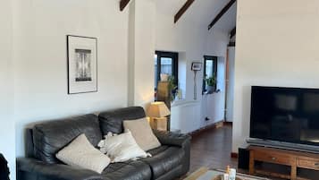 Smart TV, fireplace, stereo