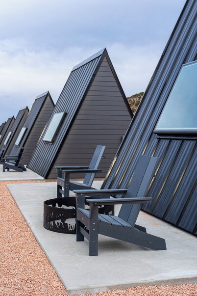 #58 Star-Gazing A-Frame cabin, King Bed, Pet Friendly, Bathroom at bathhouse