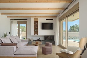 Smart TV, fireplace, table tennis
