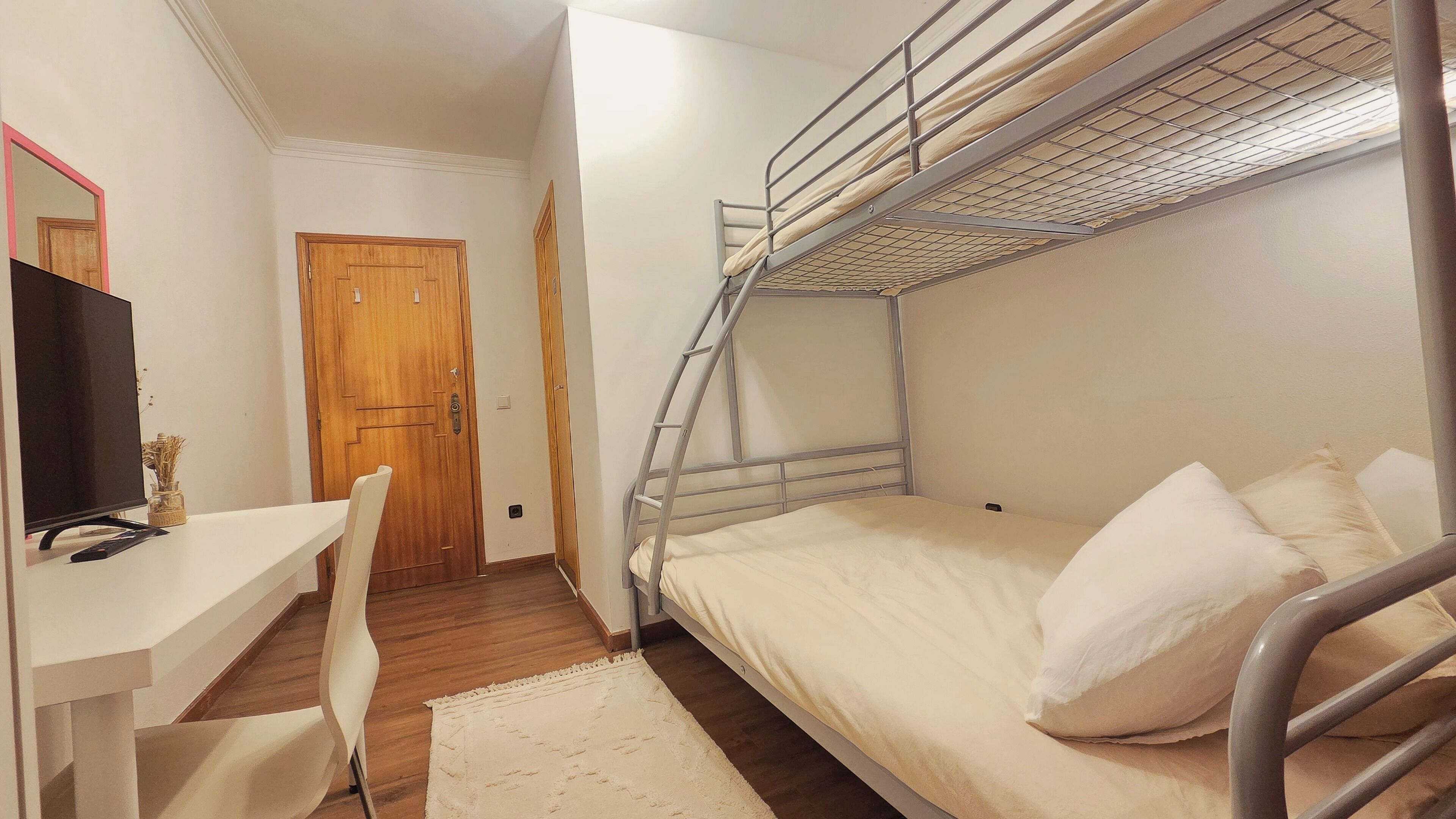 Individually decorated, individually furnished, desk, laptop workspace