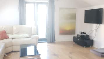 Smart TV, DVD player, music library, video library