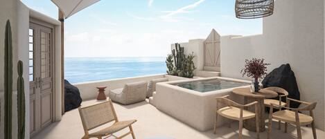 Exclusive-Suite, Whirlpool, Meerblick | Terrasse/Patio