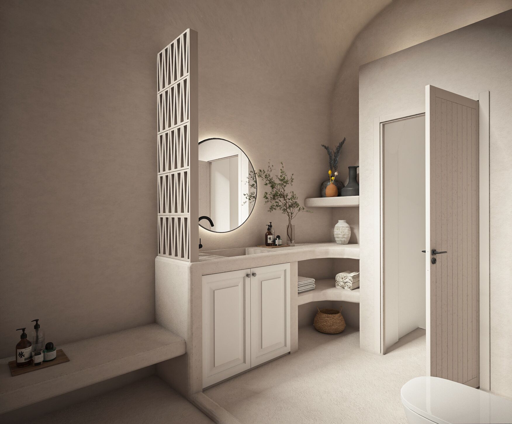 Superior-Suite, Whirlpool, Meerblick | Badezimmer | Hausschuhe, Handtücher, Seife, Shampoo