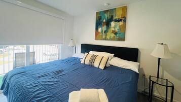 3 bedrooms, desk, iron/ironing board, travel cot