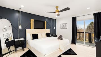 4 habitaciones, tabla de planchar con plancha y cuna de viaje