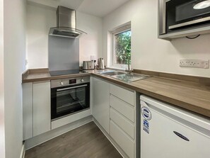 Fridge, microwave, oven, toaster