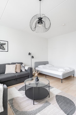 Family Apartment, Balcony, Courtyard View | Living area - Lakefront Home near Downtown (Jyväskylä)
