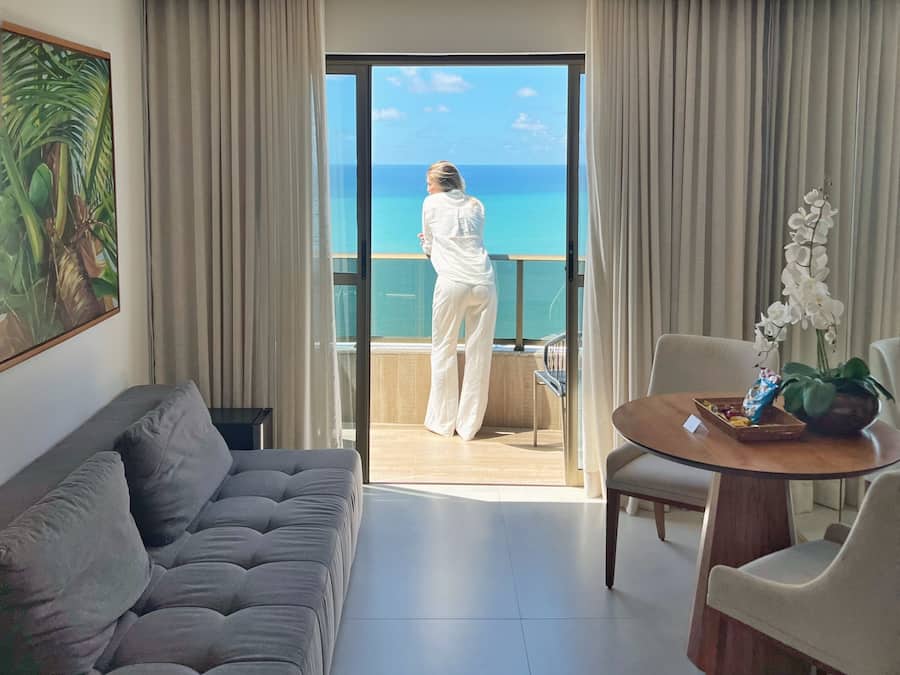 Vierpersoonskamer | Uitzicht vanaf balkon