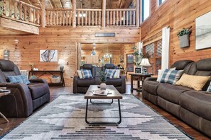 TV, fireplace, video games, books - Luxury Cabin with Hot Tub, Game Room, & Pickle Ball! (Sevierville)