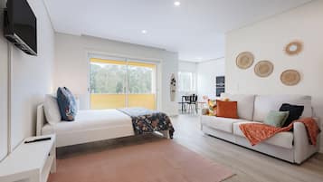 Standard Studio, 1 Double Bed with Sofa bed, Non Smoking, Balcony | Living area | 32-inch plasma TV with satellite channels