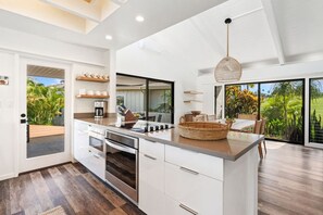 Fridge, microwave, oven, stovetop - Mahalo Hale -  Private Luxury Resort Property (Princeville)