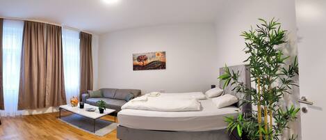 Pillow-top beds, soundproofing, free WiFi, bed sheets