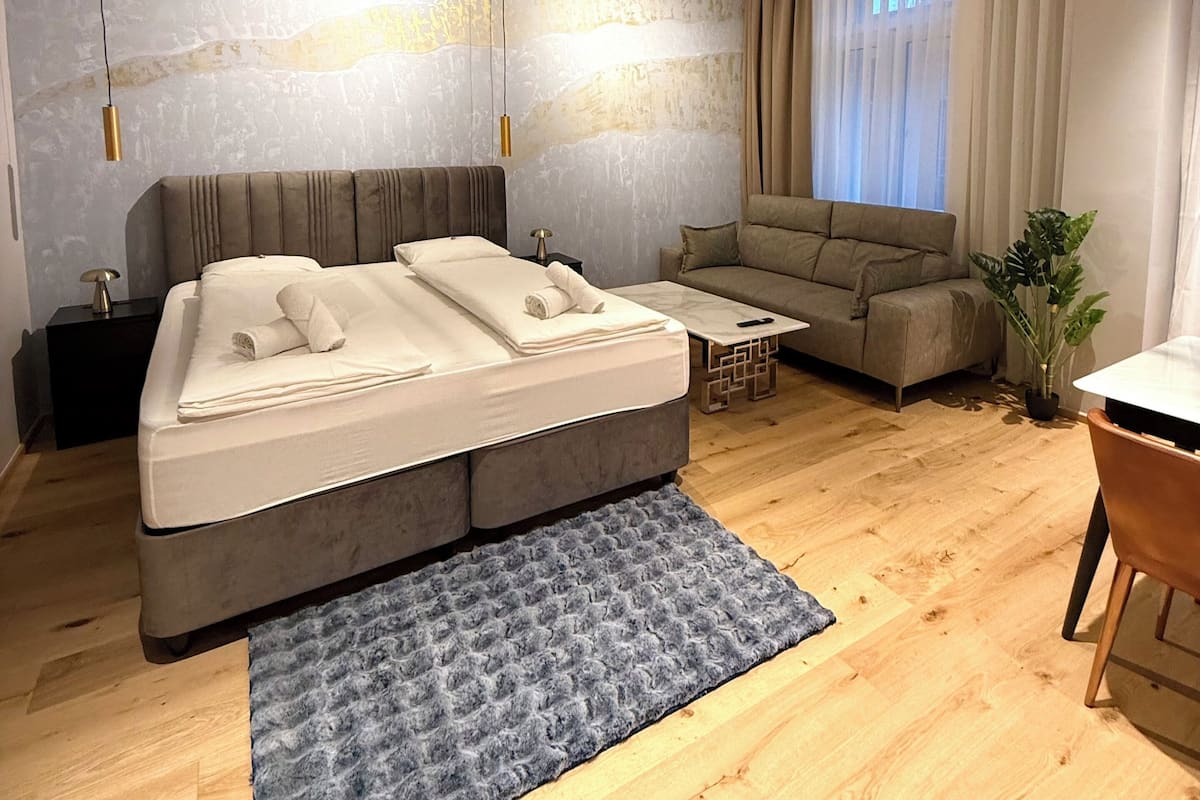 Pillow-top beds, soundproofing, free WiFi, bed sheets