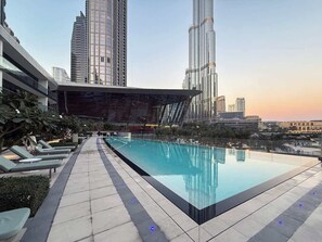 Pool - Hermes-Style | Burj Khalifa View & Infinity Pool (Dubai)