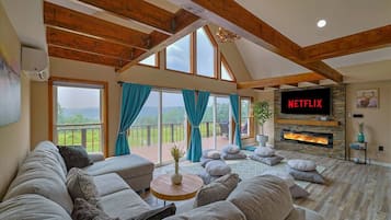 TV, fireplace, table tennis