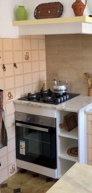 Fridge, oven, stovetop, toaster