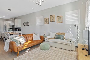 Smart TV, table football, books, stereo