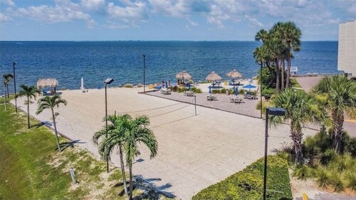 Heated pool, private beach and views!  Newly remodeled. No  fees