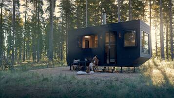 Cabaña, vista al parque | Terraza o patio