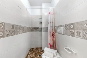 Ducha, secador de pelo, bidé y toallas