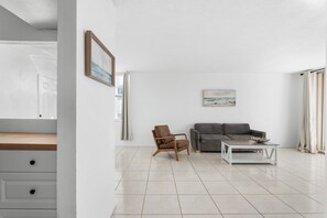 Apartment, Balcony, Bay View | Living room | Flat-screen TV - Bay Harbor Sunset Apt 5C (Bay Harbor Islands)