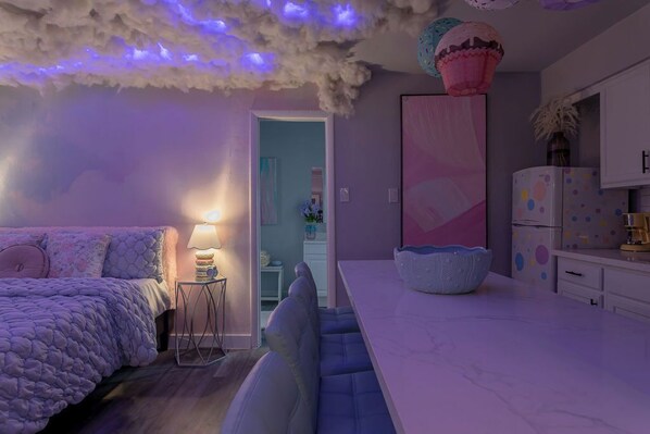 Desk, iron/ironing board, travel crib, free WiFi