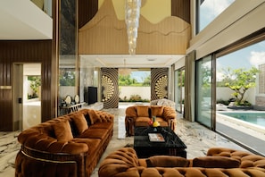 Villa, 4 Bedrooms, Private Pool | Living area | 44-inch LCD TV with cable channels