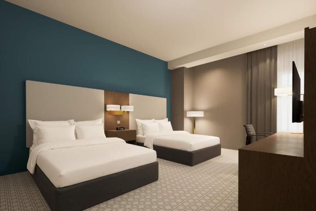 Double Room, 2 Queen Beds, Non Smoking, City View | 1 bedroom, in-room safe, iron/ironing board, free WiFi
