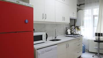 Fridge, microwave, stovetop, dishwasher