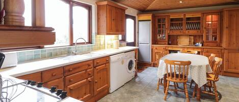 Fridge, dishwasher, electric kettle, toaster