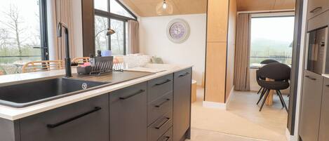 Fridge, dishwasher, electric kettle, toaster