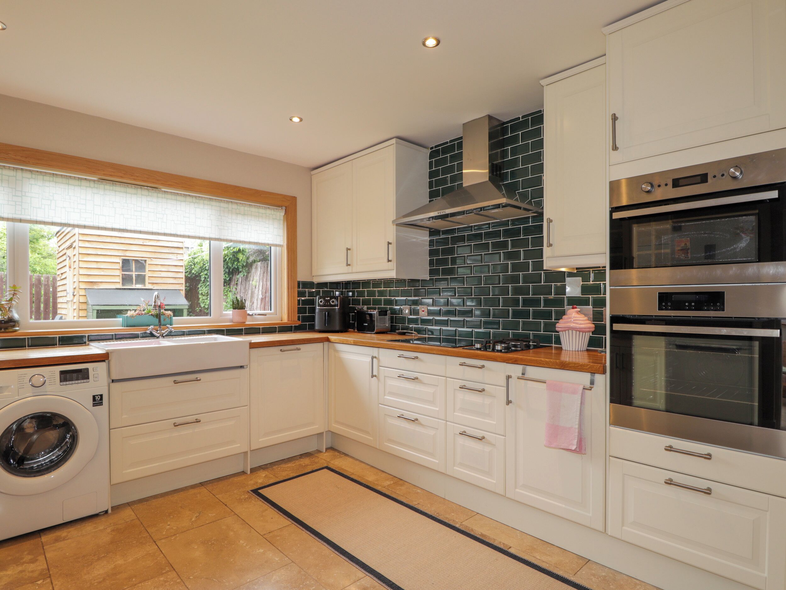 Fridge, dishwasher, electric kettle, toaster