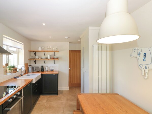 Fridge, dishwasher, electric kettle, toaster