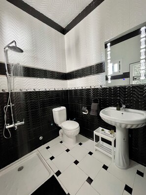 Dusche, Handtücher, Toilettenpapier