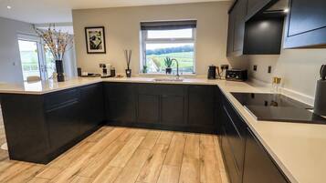 Fridge, dishwasher, electric kettle, toaster