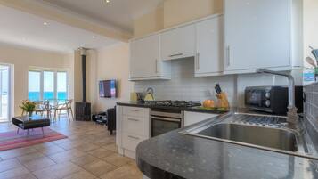 Fridge, dishwasher, electric kettle, toaster