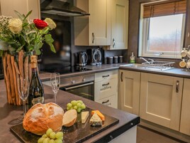 Fridge, dishwasher, cookware/dishes/utensils