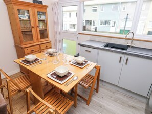 Fridge, dishwasher, electric kettle, toaster