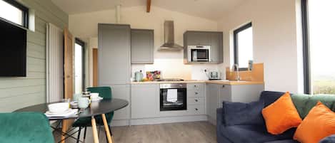 Fridge, dishwasher, electric kettle, toaster