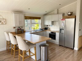 Fridge, dishwasher, electric kettle, toaster