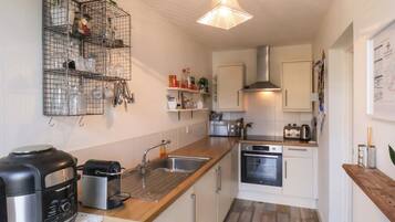 Fridge, dishwasher, electric kettle, toaster