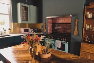 Fridge, dishwasher, electric kettle, toaster