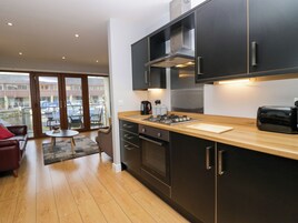 Fridge, dishwasher, electric kettle, toaster